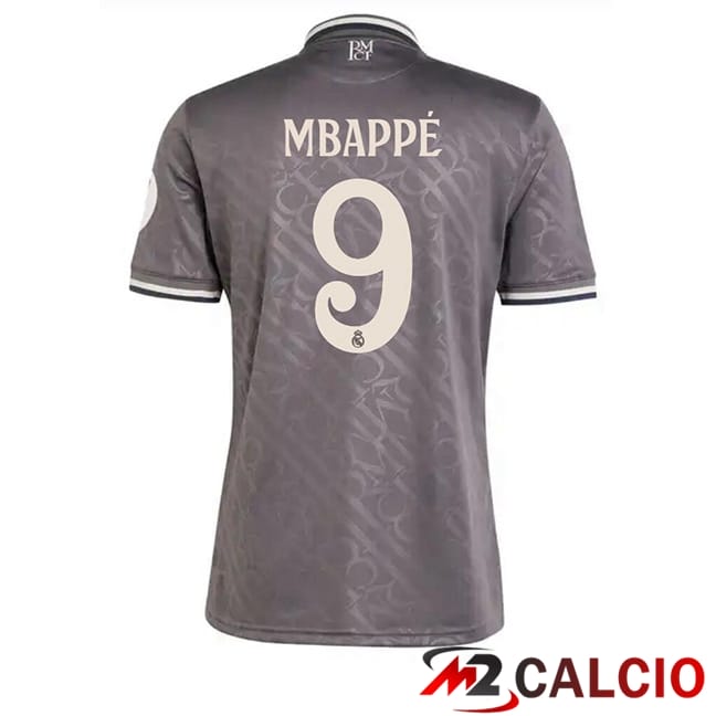 Maglie Calcio Real Madrid (Mbappé 9) Terza Grigio 2024/2025