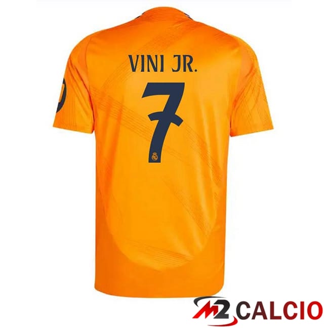 Maglie Calcio Real Madrid (Vini Jr. 7) Seconda Arancia 2024/2025