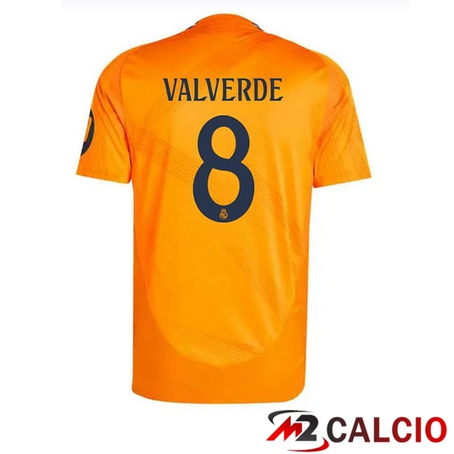 Maglie Calcio Real Madrid (Kroos 8) Seconda Arancia 2024/2025