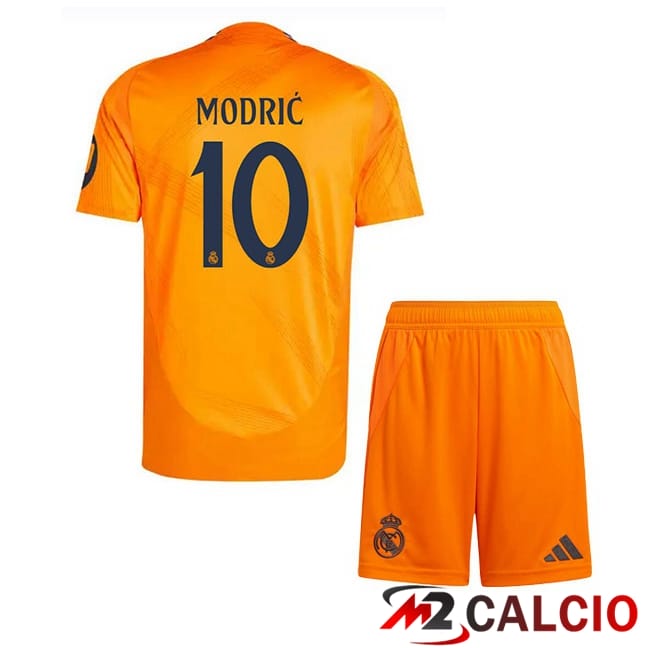 Maglie Calcio Real Madrid (Modrić 10) Bambino Seconda Arancia 2024/2025