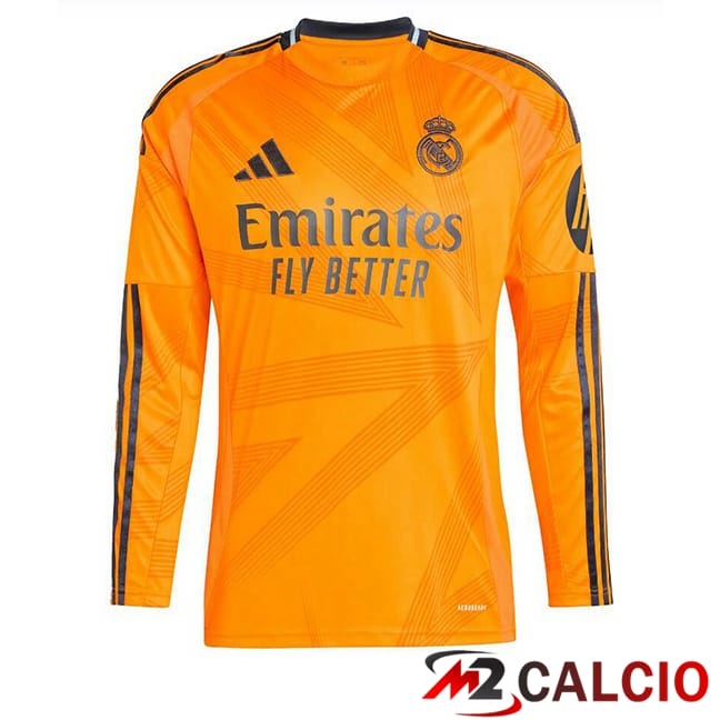 Maglie Calcio Real Madrid Seconda Manica Lunga Arancia 2024/2025