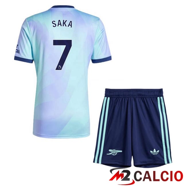 Maglie Calcio Arsenal (SAKA 7) Bambino Terza Blu 2024/2025