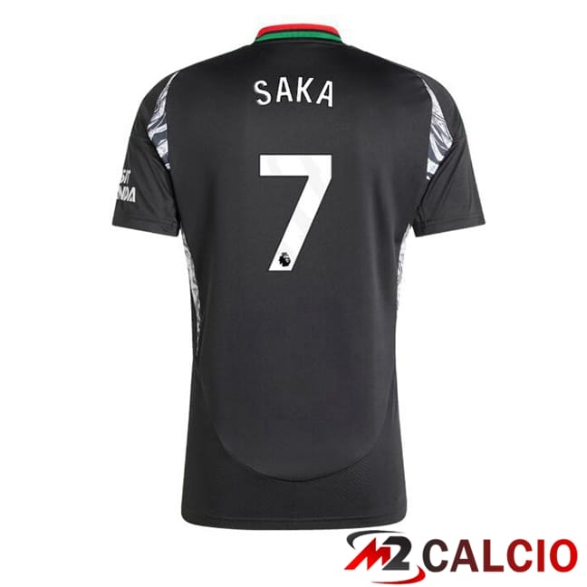 Maglie Calcio Arsenal (SAKA 7) Seconda Nero 2024/2025
