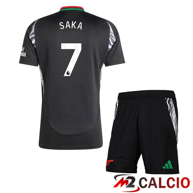 Maglie Calcio Arsenal (SAKA 7) Bambino Seconda Nero 2024/2025