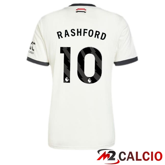 Maglie Calcio Manchester United (Rashford 10) Terza Bianco 2024/2025