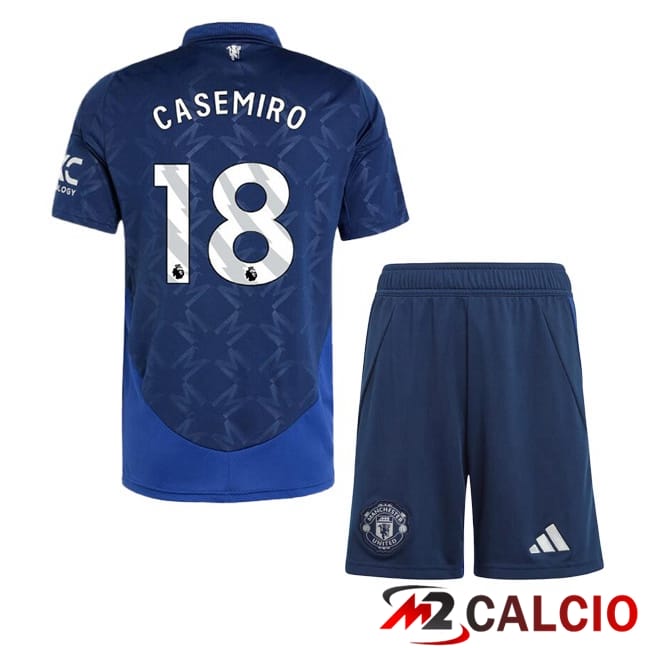 Maglie Calcio Manchester United (Casemiro 18) Bambino Seconda Blu 2024/2025