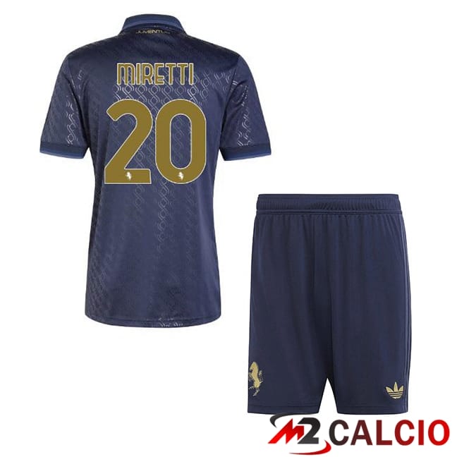 Maglie Calcio Juventus (MIRETTI 20) Bambino Terza Blu Reale 2024/2025