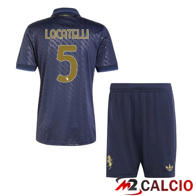Maglie Calcio Juventus (LOCATELLI 5) Bambino Terza Blu Reale 2024/2025