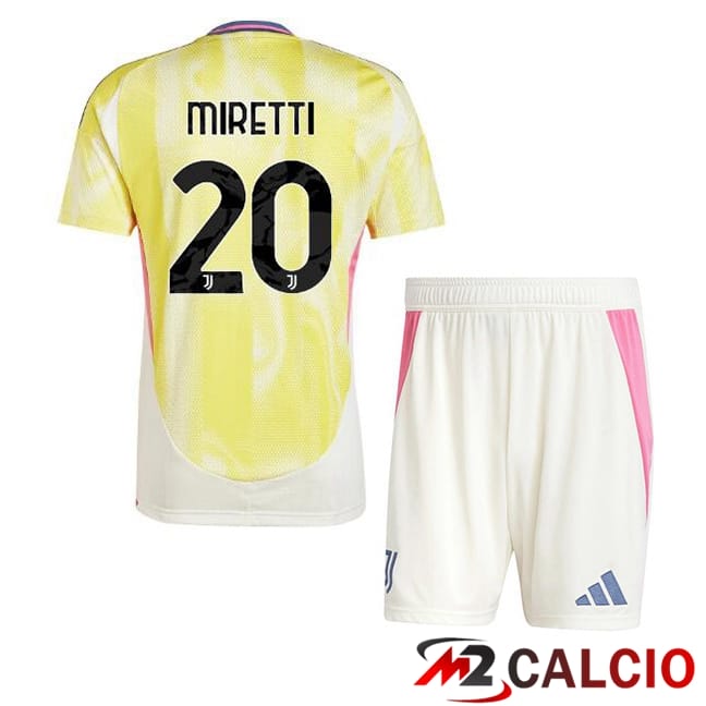 Maglie Calcio Juventus (MIRETTI 20) Bambino Seconda Giallo 2024/2025