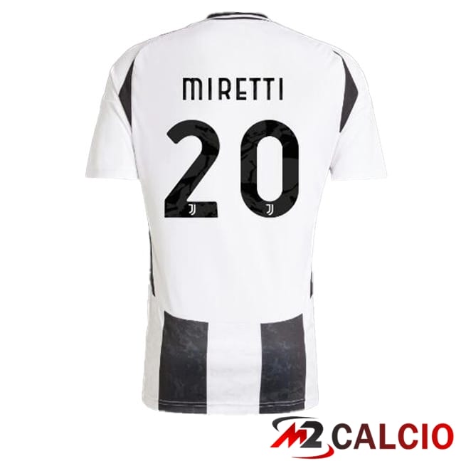 Maglie Calcio Juventus (MIRETTI 20) Prima Nero Bianco 2024/2025