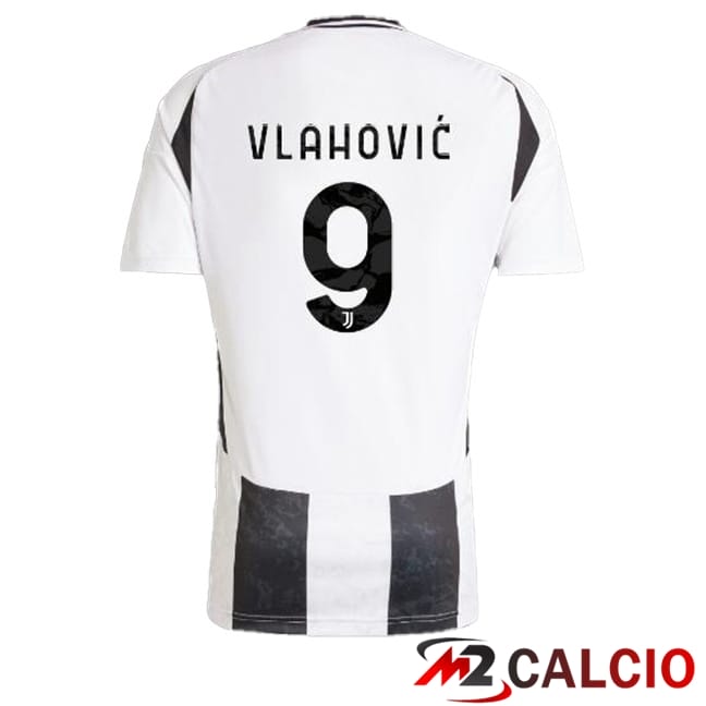 Maglie Calcio Juventus (VLAHOVIĆ 9) Prima Nero Bianco 2024/2025