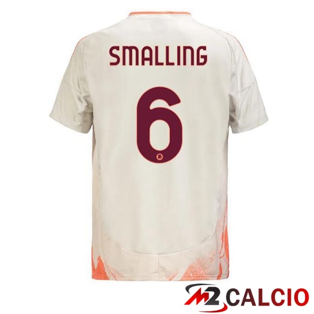 Maglie Calcio AS Roma (SMALLING 6) Seconda Bianco 2024/2025