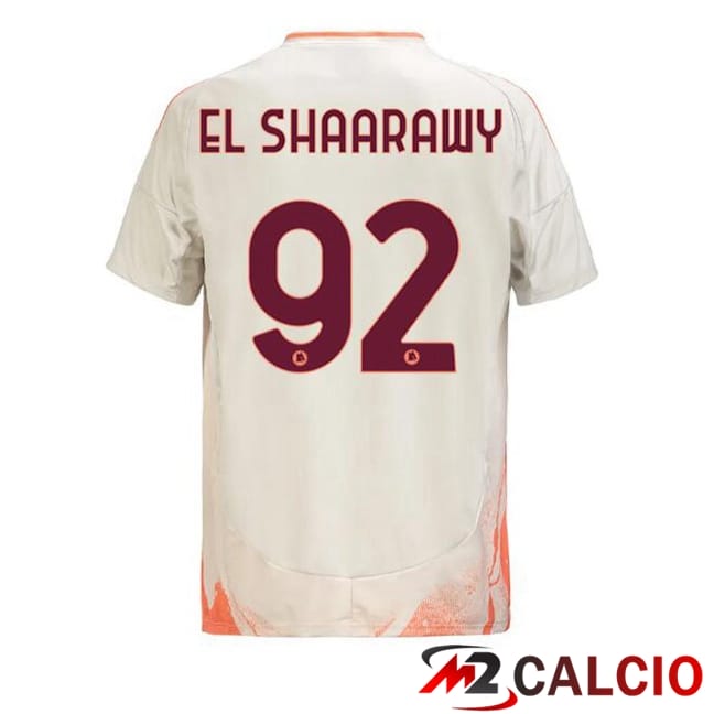 Maglie Calcio AS Roma (EL SHAARAWY 92) Seconda Bianco 2024/2025