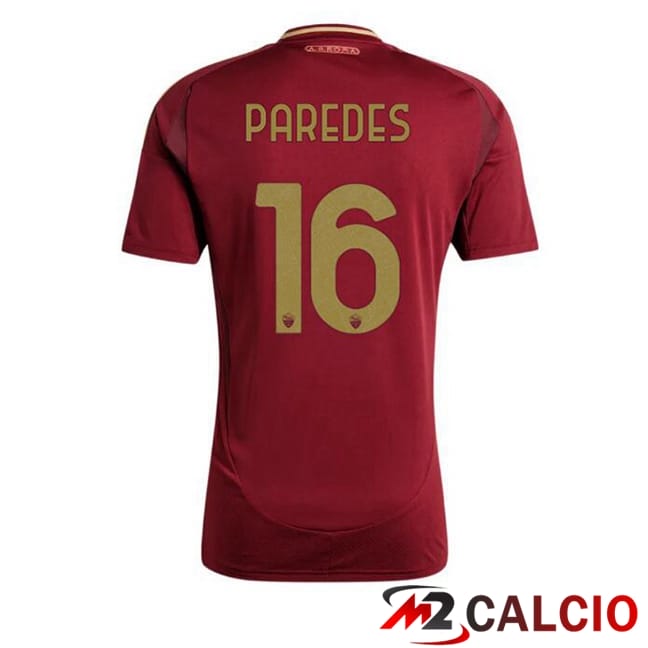 Maglie Calcio AS Roma (PAREDES 16) Prima Rosso 2024/2025