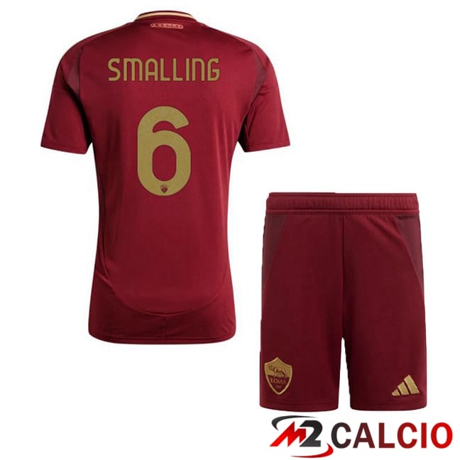 Maglie Calcio AS Roma (SMALLING 6) Bambino Prima Rosso 2024/2025