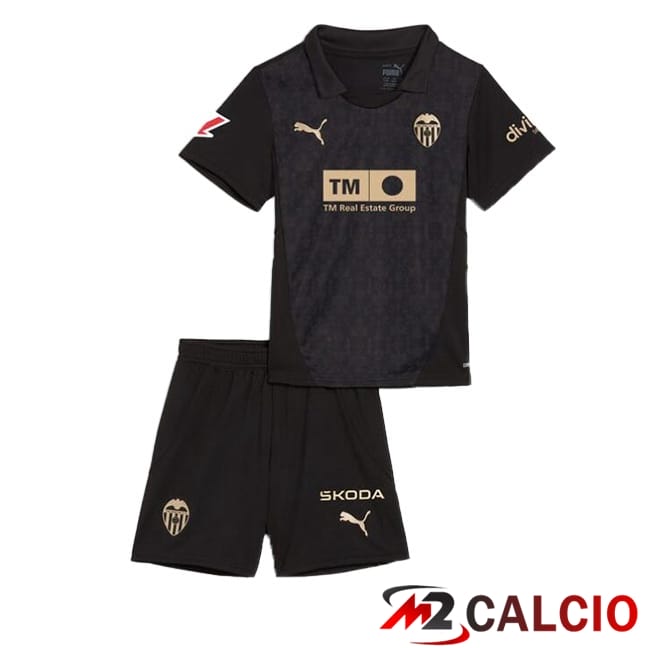Maglie Calcio Valencia CF Bambino Seconda Nero 2024/2025