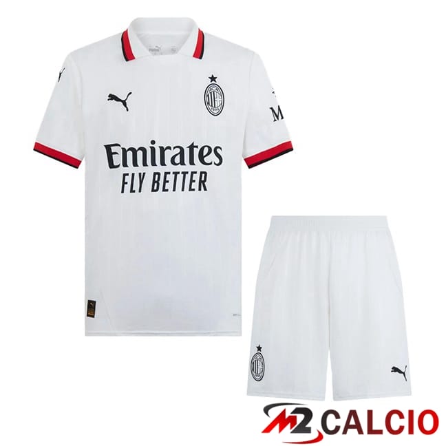 Maglie Calcio AC Milan Bambino Seconda Bianco 2024/2025