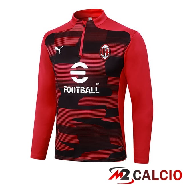 Felpa Allenamento AC Milan Nero Rosso 2024/2025