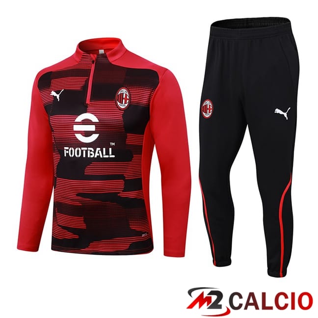 Insieme Tuta Calcio AC Milan Nero Rosso 2024/2025