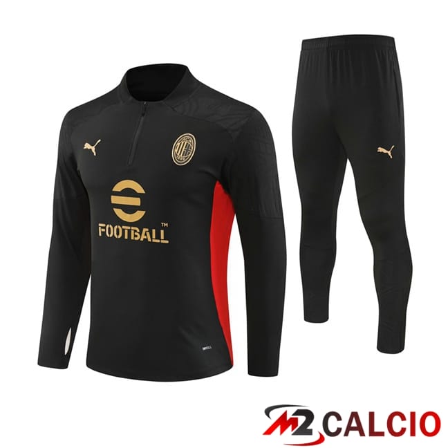 Insieme Tuta Calcio AC Milan Nero 2024/2025