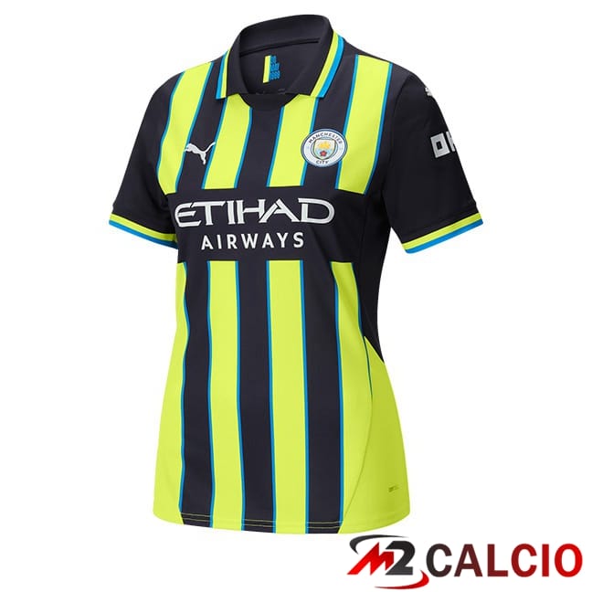 Maglie Calcio Manchester City Donna Seconda Verde Nero 2024/2025