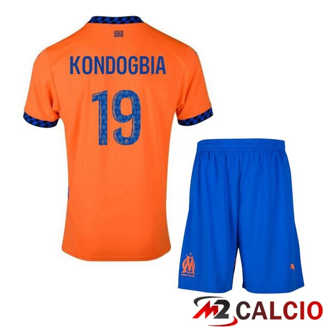 Maglie Calcio Marsiglia OM (KONDOGBIA 19) Bambino Terza Arancia 2024/2025