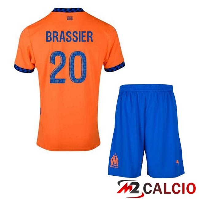 Maglie Calcio Marsiglia OM (BRASSIER 20) Bambino Terza Arancia 2024/2025