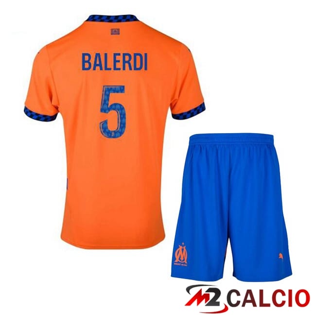 Maglie Calcio Marsiglia OM (BALERDI 5) Bambino Terza Arancia 2024/2025