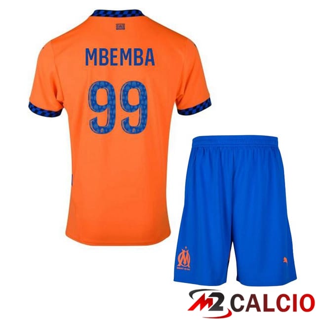 Maglie Calcio Marsiglia OM (MBEMBA 99) Bambino Terza Arancia 2024/2025