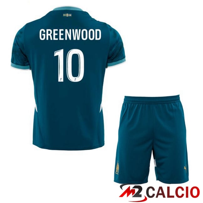 Maglie Calcio Marsiglia OM (GREENWOOD 10) Bambino Seconda Blu 2024/2025