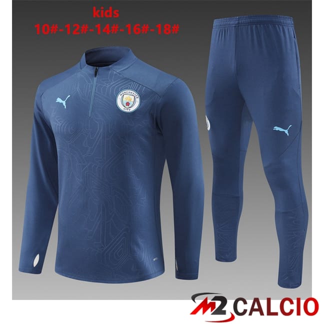 Insieme Tuta Calcio Manchester City Bambino Blu Reale 2024/2025