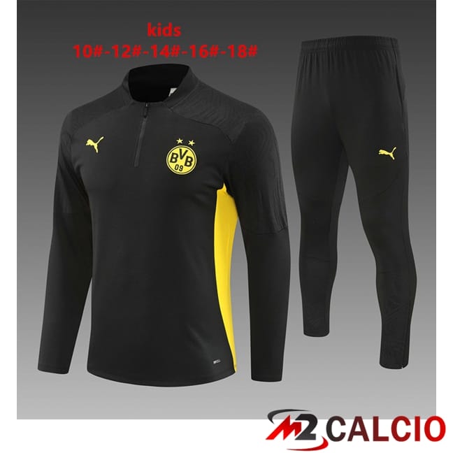 Insieme Tuta Calcio Dortmund BVB Bambino Nero 2024/2025