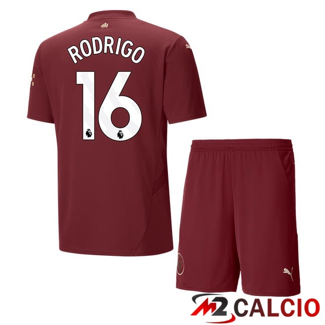 Maglie Calcio Manchester City (Rodrigo 16) Bambino Terza Marrone 2024/2025