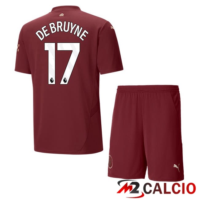 Maglie Calcio Manchester City (Kevin De Bruyne 17) Bambino Terza Marrone 2024/2025