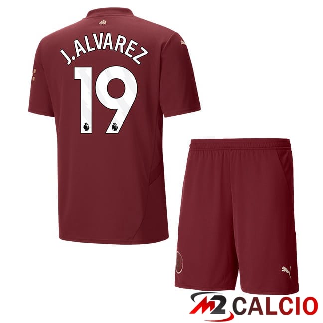 Maglie Calcio Manchester City (Julián Álvarez 19) Bambino Terza Marrone 2024/2025