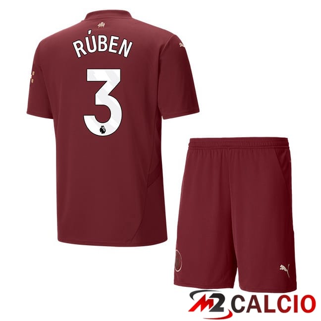 Maglie Calcio Manchester City (Ruben Dias 3) Bambino Terza Marrone 2024/2025