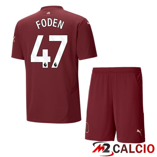 Maglie Calcio Manchester City (Phil Foden 47) Bambino Terza Marrone 2024/2025