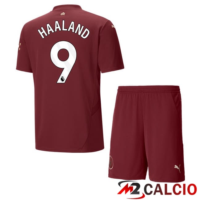 Maglie Calcio Manchester City (Erling Haaland 9) Bambino Terza Marrone 2024/2025
