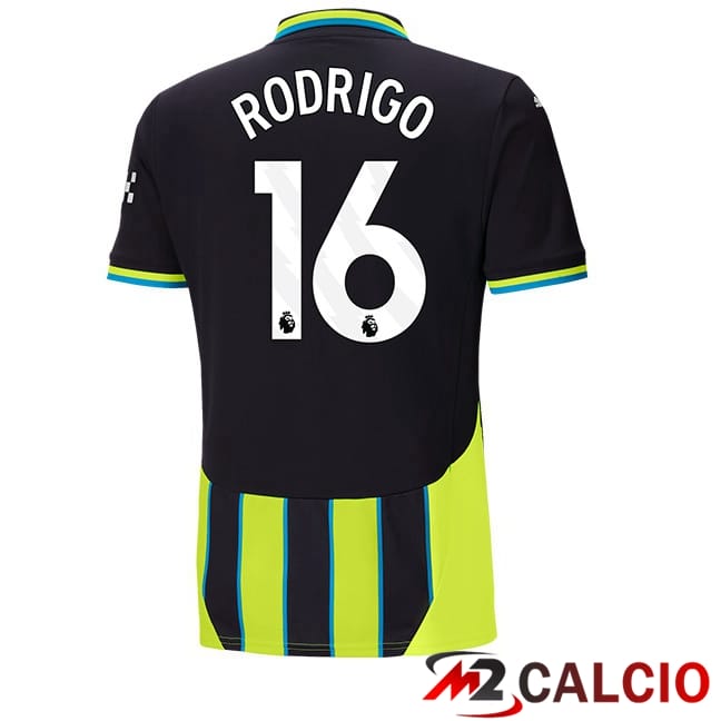 Maglie Calcio Manchester City (Rodrigo 16) Seconda Verde Nero 2024/2025