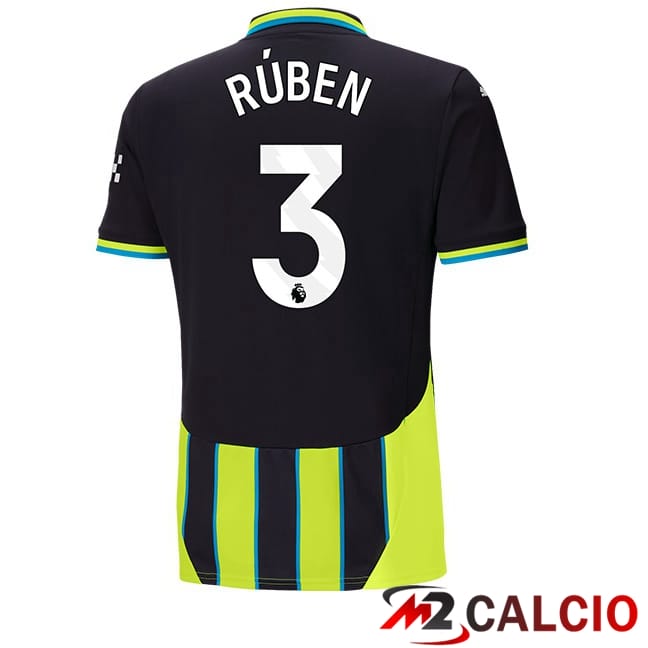Maglie Calcio Manchester City (Ruben Dias 3) Seconda Verde Nero 2024/2025