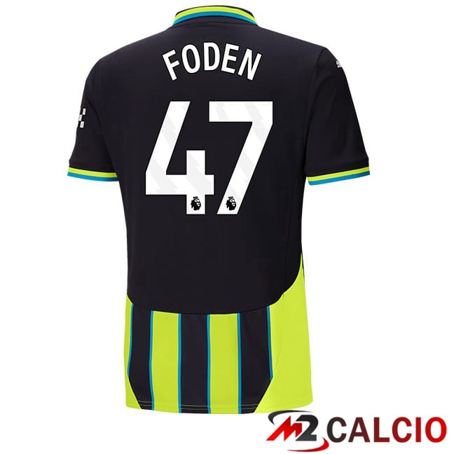 Maglie Calcio Manchester City (Phil Foden 47) Seconda Verde Nero 2024/2025