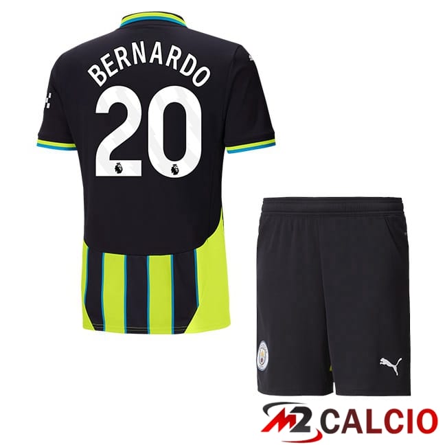 Maglie Calcio Manchester City (Bernardo Silva 20) Bambino Seconda Verde Nero 2024/2025