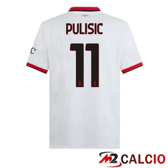 Maglie Calcio AC Milan (Pulisic 11) Seconda Bianco 2024/2025