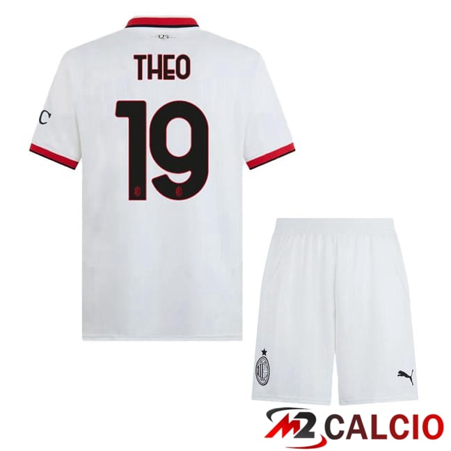 Maglie Calcio AC Milan (THEO 19) Bambino Seconda Bianco 2024/2025