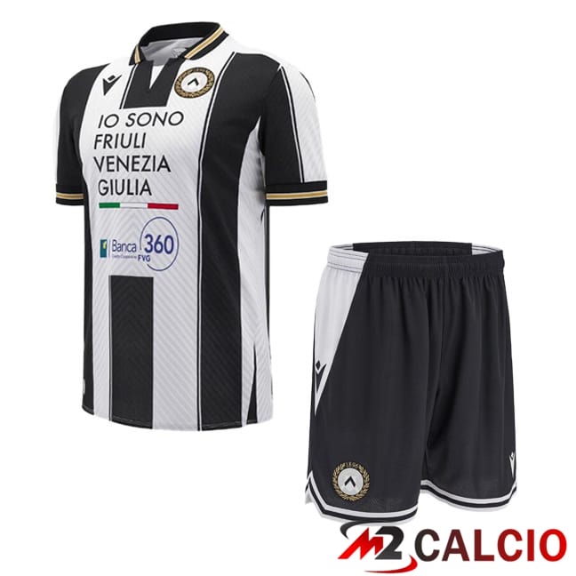 Maglie Calcio Udinese Calcio Bambino Prima Bianco Nero 2024/2025