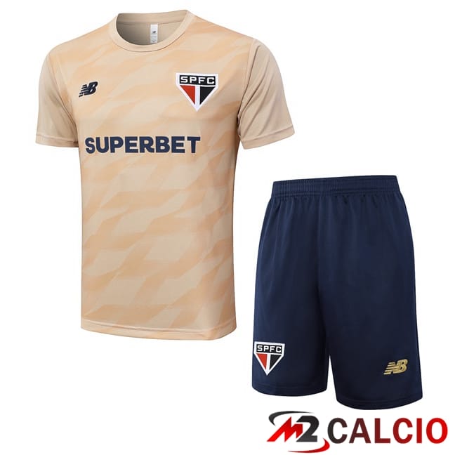 Insieme T Shirt Allenamento Sao Paulo FC + Pantaloncini Giallo 2024/2025