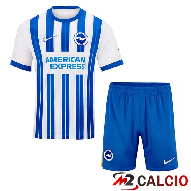 Maglie Calcio FC Brighton Bambino Prima Blu Bianco 2024/2025
