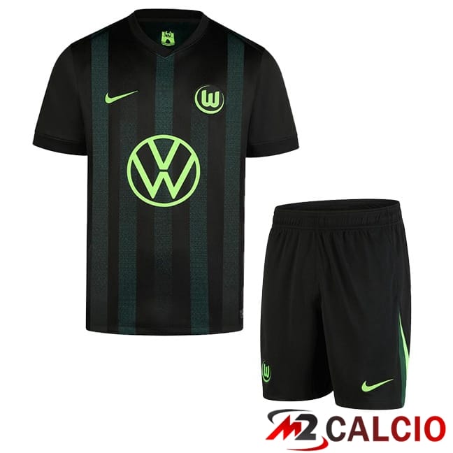 Maglie Calcio Vfl Wolfsburg Bambino Seconda Nero 2024/2025