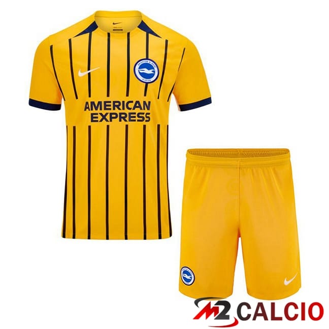 Maglie Calcio FC Brighton Bambino Seconda Giallo 2024/2025