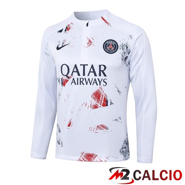 Felpa Allenamento Paris PSG Bianco 2024/2025